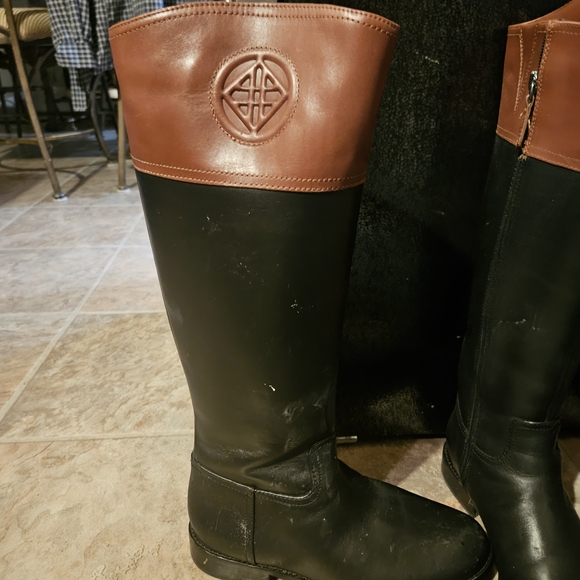 ANTONIO MELANI Black and Brown Rain Boots - Picture 2 of 3